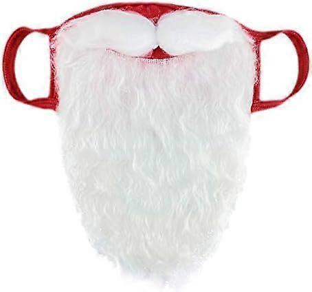 Holiday Santa Beard Face Mask Costume for Adults babies for Christmas One Size fits All Red Christmas Beard V1263-JX-1831