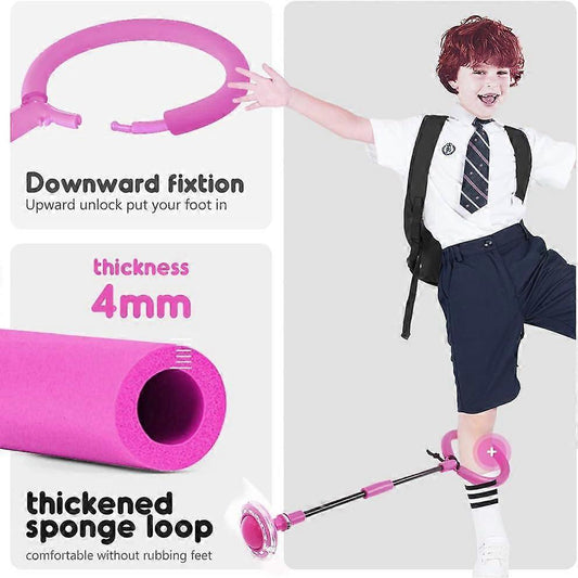 Babies Foldable Ankle Skip Ball Flash Jump Colorful Sports Swing Ball Fitness Jump Rope Fat Burning Game Pink V1263-JX-1834