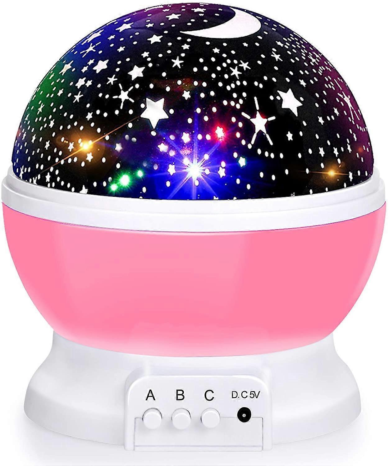 Babies Night Light Moon Star Projector - USB Cable 360 Degree Rotation Romantic Night Lighting LED Night V1263-JX-1835