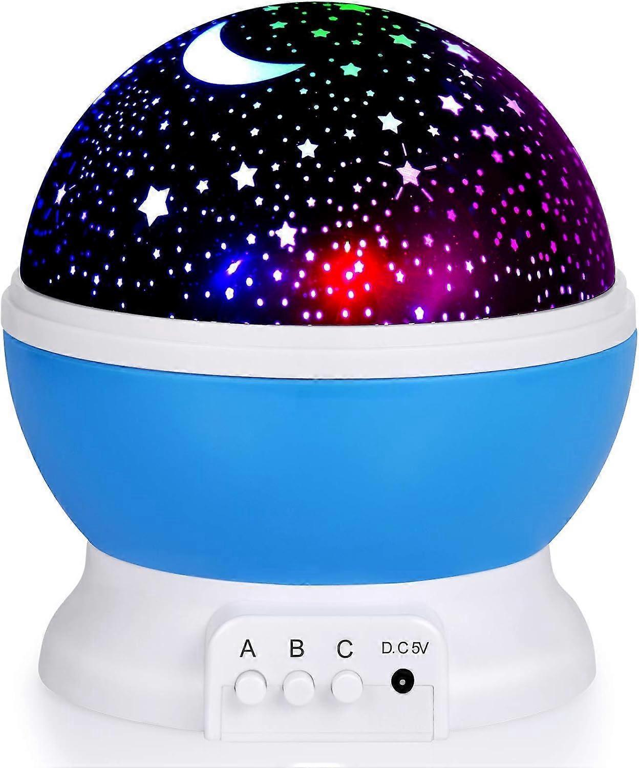 Babies Night Light Moon Star Projector - USB Cable 360 Degree Rotation Romantic Night Lighting LED Night V1263-JX-1835
