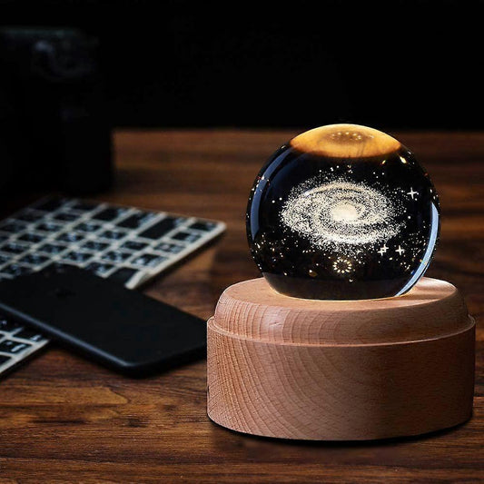 Music Box 3D Crystal Music Boxes,Luminous Rotating Ball Musical Box Dimmable,Music Box Gift for babies, V1263-JX-1844