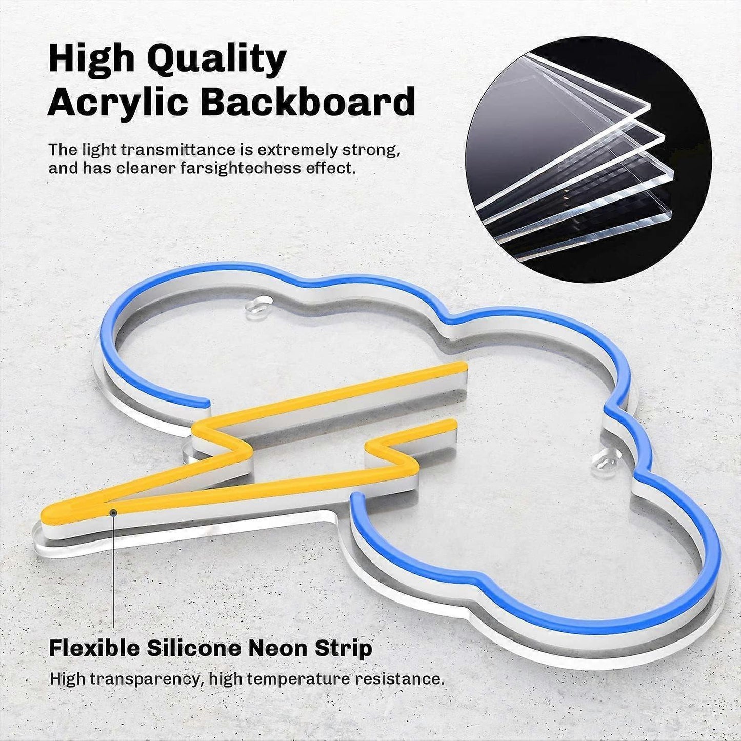 Neon Sign Acrylic Cloud Neon Battery or USB Powered Neon LED Wall Decor Neon Sign for Bedroom V1263-JX-1845