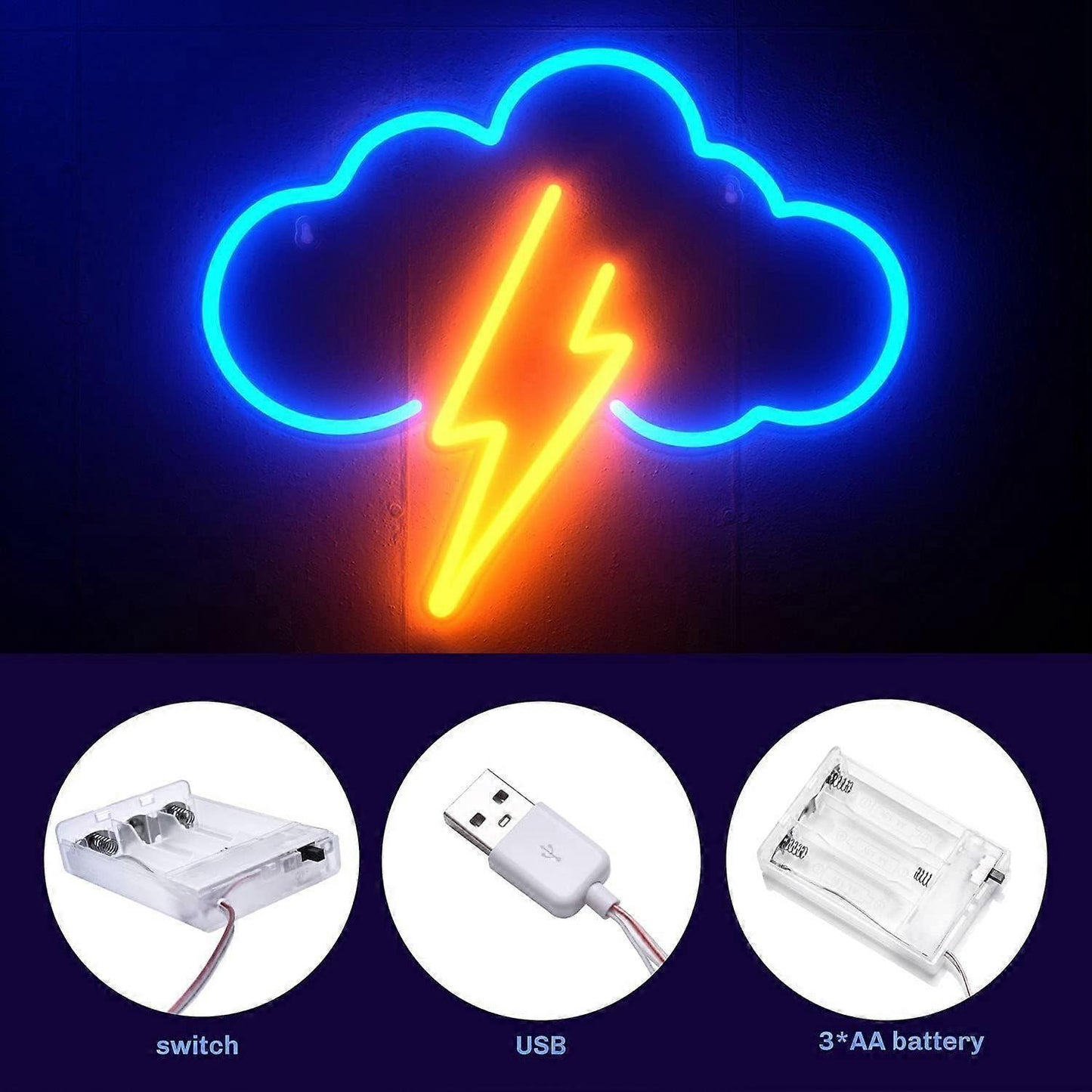 Neon Sign Acrylic Cloud Neon Battery or USB Powered Neon LED Wall Decor Neon Sign for Bedroom V1263-JX-1845