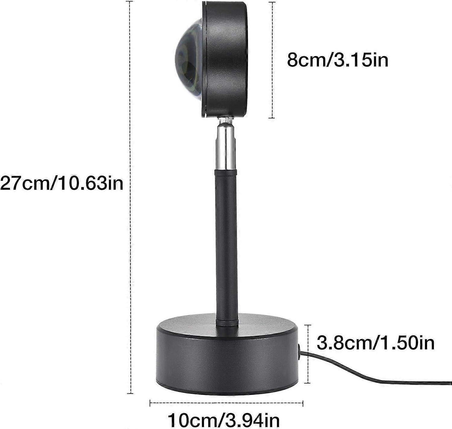 Sunset Projection Floor Lamp, Rainbow/Sunset Night Light Projector Led Light Lamp, 180-Degree Rotating V1263-JX-1857