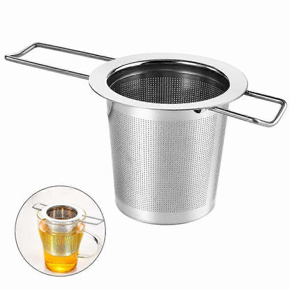 Tea Strainer Tea Filter Made of 304 Stainless Steel with Foldable Handle Design Reusable Extra Fine Mesh V1263-JX-1859