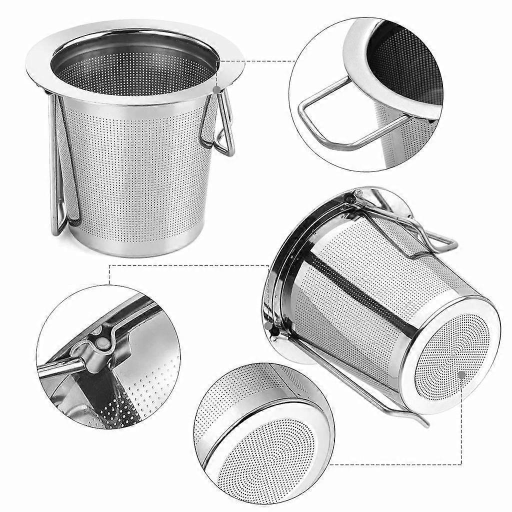 Tea Strainer Tea Filter Made of 304 Stainless Steel with Foldable Handle Design Reusable Extra Fine Mesh V1263-JX-1859