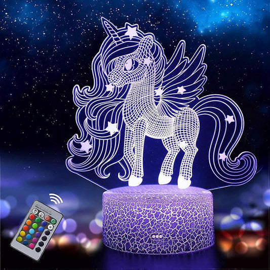 Unicorn night light for babies, unicorn toys for girls, color changing night lamp with remote control V1263-JX-1863