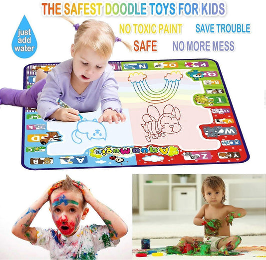 Water Doodle Mat, Large babies Painting Mat, Clean Drawing Mat with Neon Colors, Educational Toys for 3 4 5 6 V1263-JX-1866