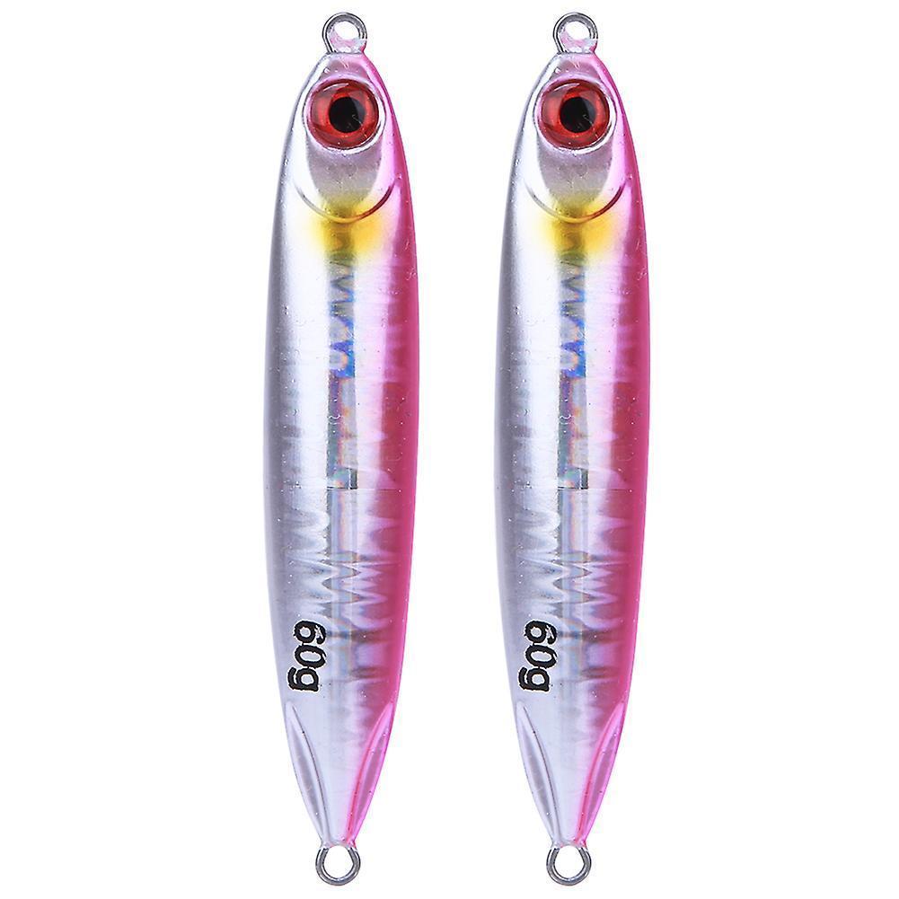 2Pcs Simulation Fish Shape Lure Bait Fishing Tackle Vivid Swimming Posturepink V1263-JX-1872