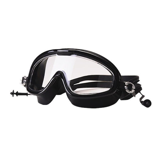 Large Frame High Grade Swim Goggles Waterproof Fogproof HD Swimming Glasses for Men Women Black V1263-JX-1891