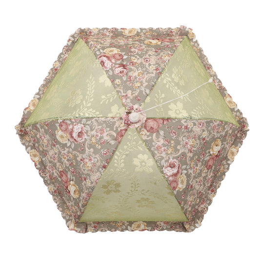 Mesh Food Cover Foldable Pop Up Food Cover Net Floral Print Food Tent for Home Outdoor Picnic Purple V1263-JX-1895