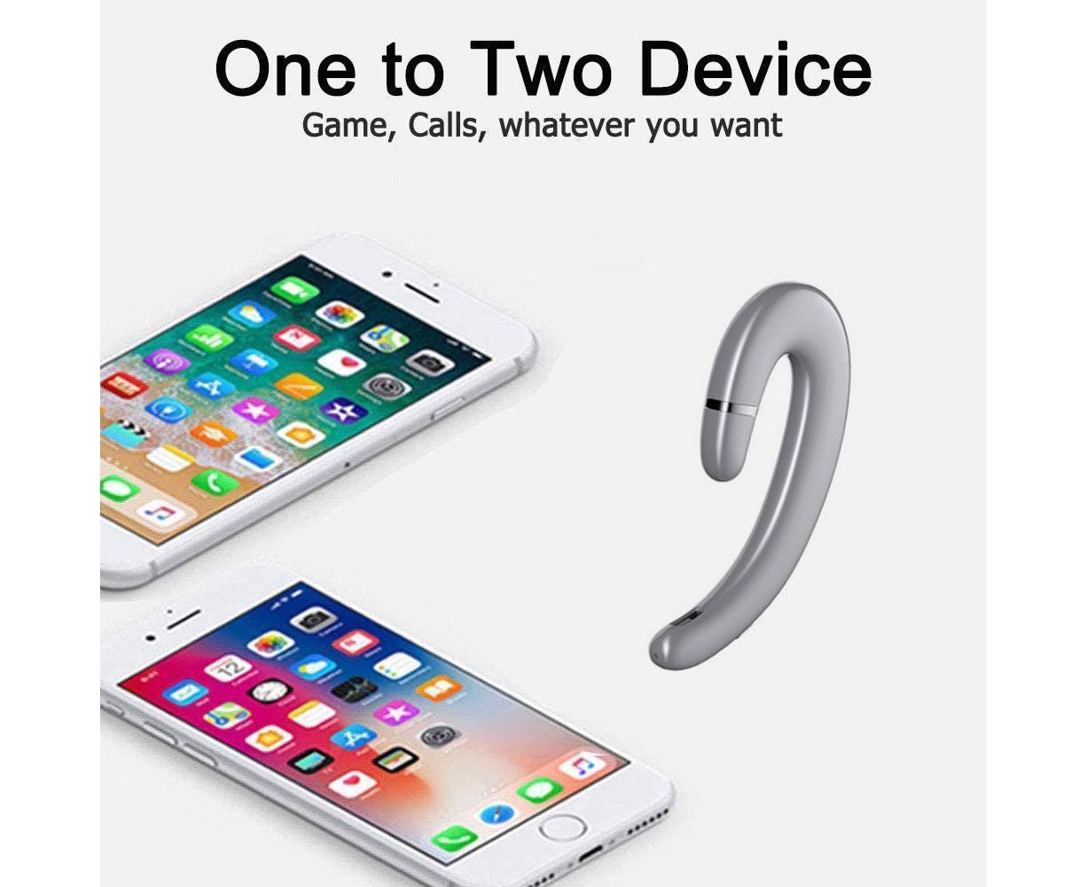 Ear Hook Wireless Headphones - Non Ear Plug - Noise Cancelling Single Ear Headset with Mic V1263-JX-19