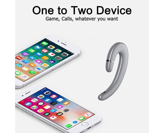 Ear Hook Wireless Headphones - Non Ear Plug - Noise Cancelling Single Ear Headset with Mic V1263-JX-19