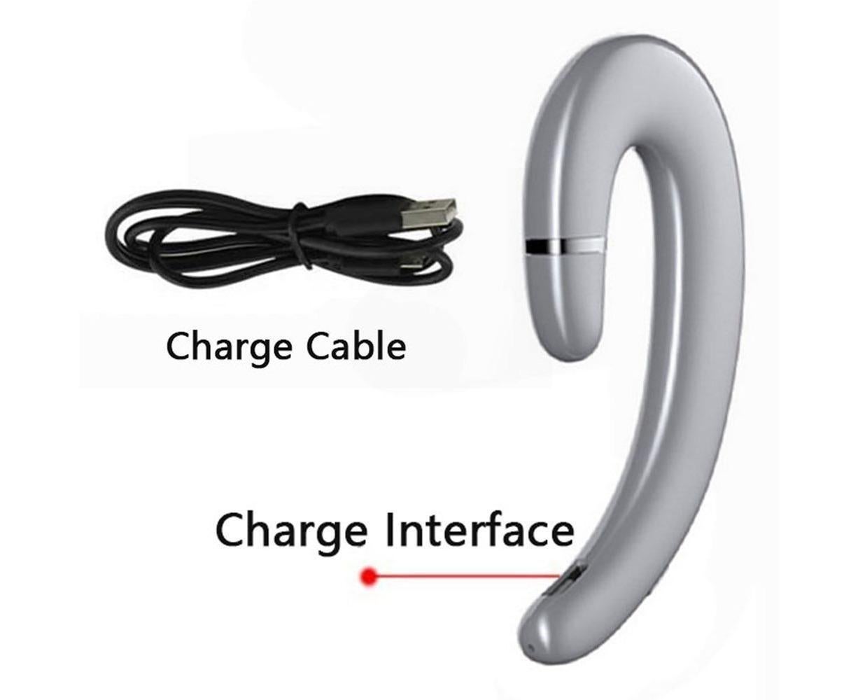 Ear Hook Wireless Headphones - Non Ear Plug - Noise Cancelling Single Ear Headset with Mic V1263-JX-19