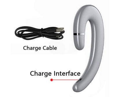 Ear Hook Wireless Headphones - Non Ear Plug - Noise Cancelling Single Ear Headset with Mic V1263-JX-19