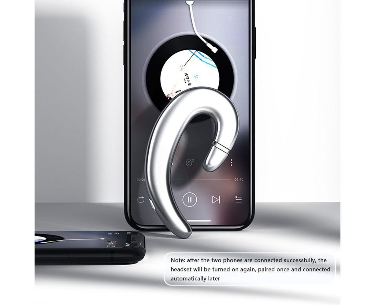 Ear Hook Wireless Headphones - Non Ear Plug - Noise Cancelling Single Ear Headset with Mic V1263-JX-19