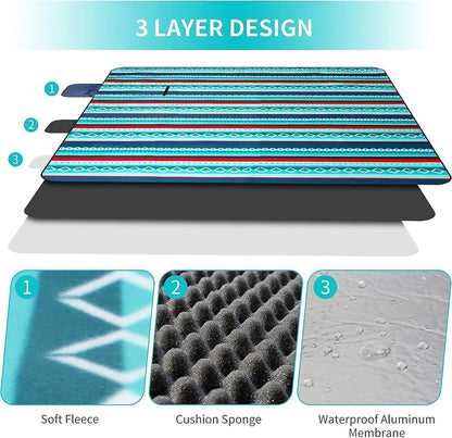 Picnic blanket waterproof picnic beach carpet pattern V1263-JX-1902