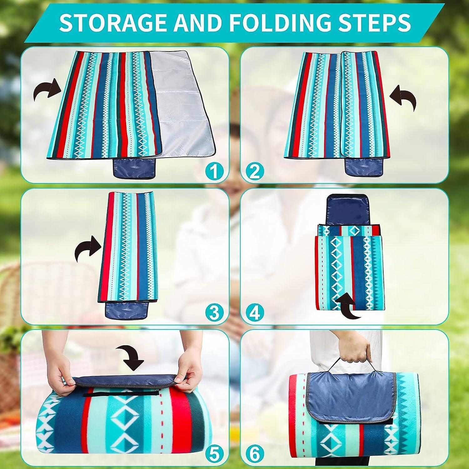 Picnic blanket waterproof picnic beach carpet pattern V1263-JX-1902