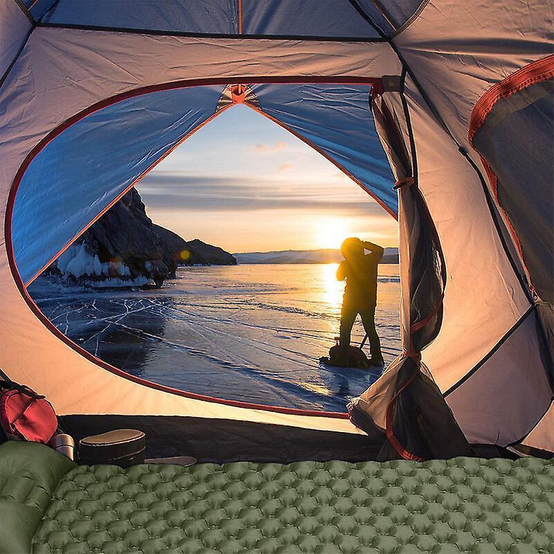 Ultralight Sleeping Pad with Built-in Pillow, Inflatable Camping Mattress for Backpacking, Traveling and V1263-JX-1913