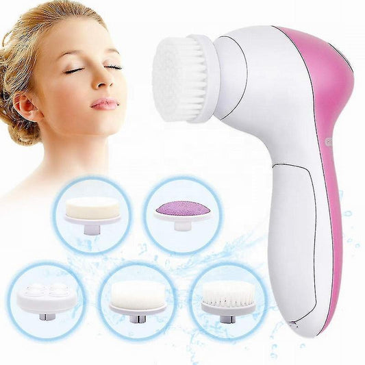 Electric Facial Cleaner 5 In 1 Face Cleansing Brush Wash Machine Spa Skin Care Massager Blackhead Cleaning V1263-JX-1916