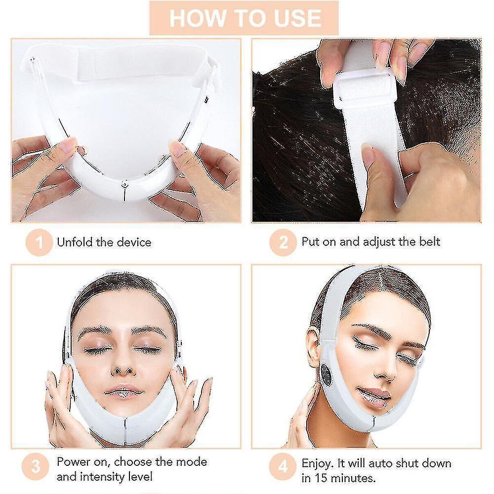 Led Photon Therapy Double Chin Removal Electric V-face Slimming Vibration Massager Face Lift Device - KKS699 V1263-JX-1917
