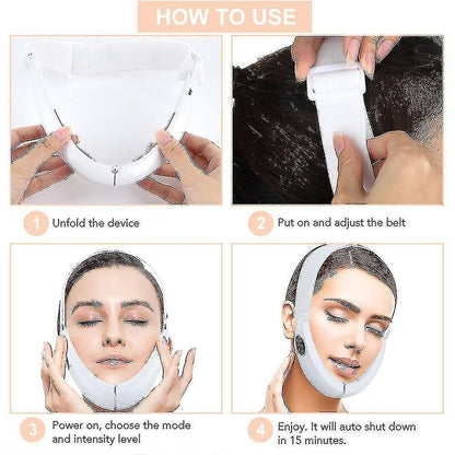 Led Photon Therapy Double Chin Removal Electric V-face Slimming Vibration Massager Face Lift Device - KKS699 V1263-JX-1917