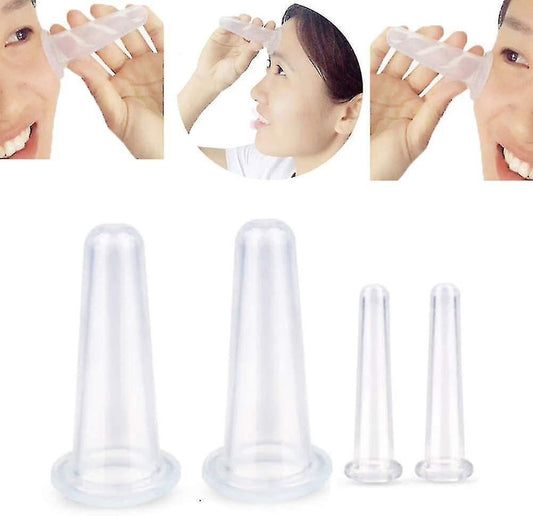 Silicone Facial Cupping Set Face And Eye Cupping Massage Kit Vacuum Massage Cup Anti-wrinkle And Anti-aging V1263-JX-1918