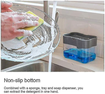 Soap Dispenser Set, Sink Organizer, Pump Soap Dispenser With Sponge Holder, Detergent Dispenser, Kitchen V1263-JX-1927