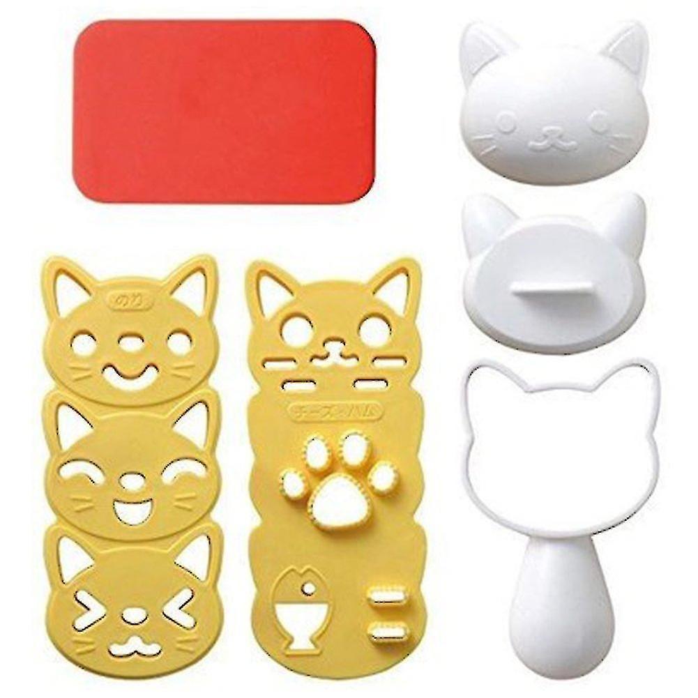 Rice Ball Mold Set Cat Lovely Rice Ball Mold Sushi Mold Pattern Sushi Kitchen Rice Mould Sandwich Diy Kitchen V1263-JX-1936