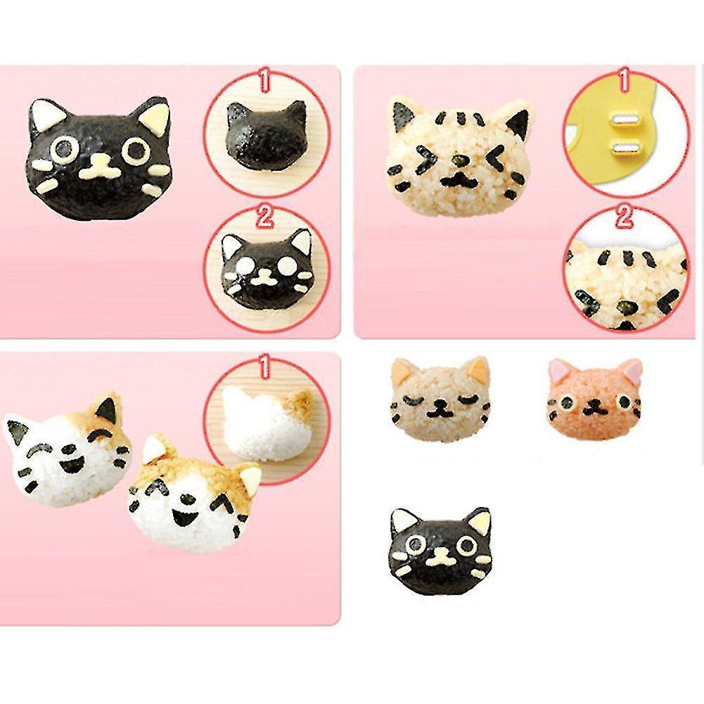 Rice Ball Mold Set Cat Lovely Rice Ball Mold Sushi Mold Pattern Sushi Kitchen Rice Mould Sandwich Diy Kitchen V1263-JX-1936