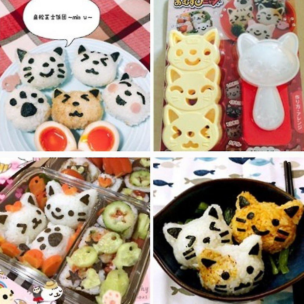 Rice Ball Mold Set Cat Lovely Rice Ball Mold Sushi Mold Pattern Sushi Kitchen Rice Mould Sandwich Diy Kitchen V1263-JX-1936