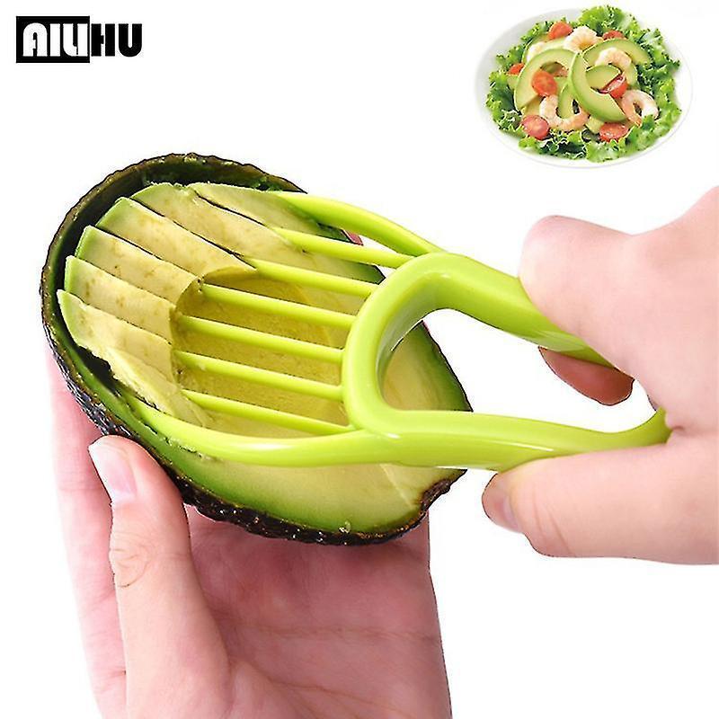3 In 1 Avocado Slicer Shea Corer Butter Fruit Peeler Cutter Pulp Separator Plastic Knife Kitchen Vegetable V1263-JX-1937