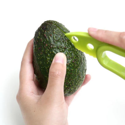 3 In 1 Avocado Slicer Shea Corer Butter Fruit Peeler Cutter Pulp Separator Plastic Knife Kitchen Vegetable V1263-JX-1937