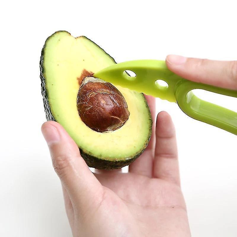3 In 1 Avocado Slicer Shea Corer Butter Fruit Peeler Cutter Pulp Separator Plastic Knife Kitchen Vegetable V1263-JX-1937