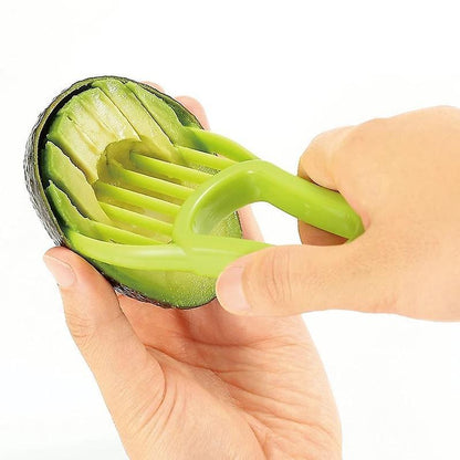 3 In 1 Avocado Slicer Shea Corer Butter Fruit Peeler Cutter Pulp Separator Plastic Knife Kitchen Vegetable V1263-JX-1937