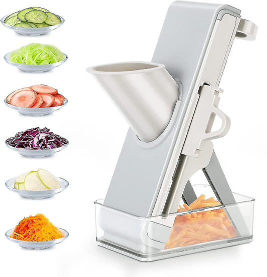 Kitchen secure Mandolin Vegetable Slicer With Adjustable Blades With Container V1263-JX-1938