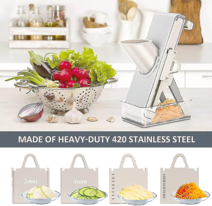 Kitchen secure Mandolin Vegetable Slicer With Adjustable Blades With Container V1263-JX-1938