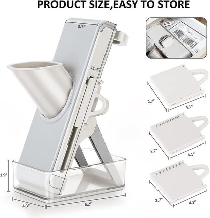 Kitchen secure Mandolin Vegetable Slicer With Adjustable Blades With Container V1263-JX-1938
