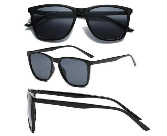 Retro Sunglasses Women Men Fashion Square Sun Glasses Ladies Luxury Brand Female Male UV400 - Bright Black V1263-JX-194