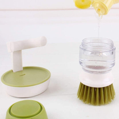 Palm Brush Upgraded,dish Brush Kitchen Soap Dispensing Brush With Storage Stand Dishes Mini Soap Liquid Brush V1263-JX-1940