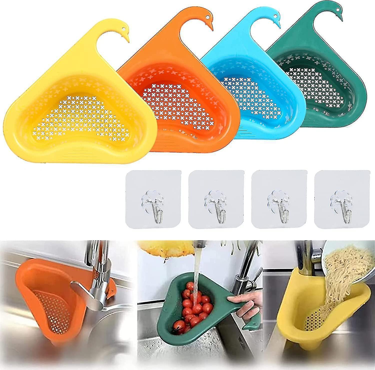 4 Pack Triangular Sink Strainer Basket, Multifunctional Hanging Filter Basket For Kitchen V1263-JX-1945