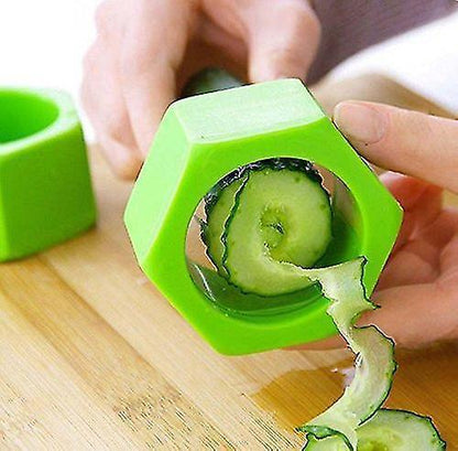 2pcs Creative Kitchen Gadget Spiral Cucumber Slicer Nut Shape Vegetable Cutter V1263-JX-1946