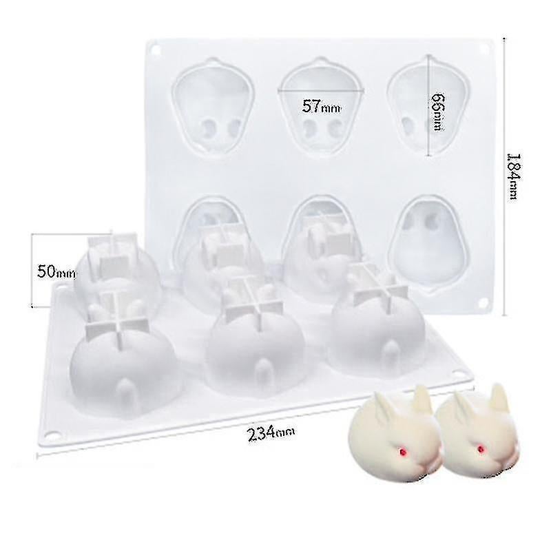 3d Cake Decorating Silicone Molds Rabbit Shape Dessert Cake Mold Baking Silicone Molds Kitchen Tool V1263-JX-1951
