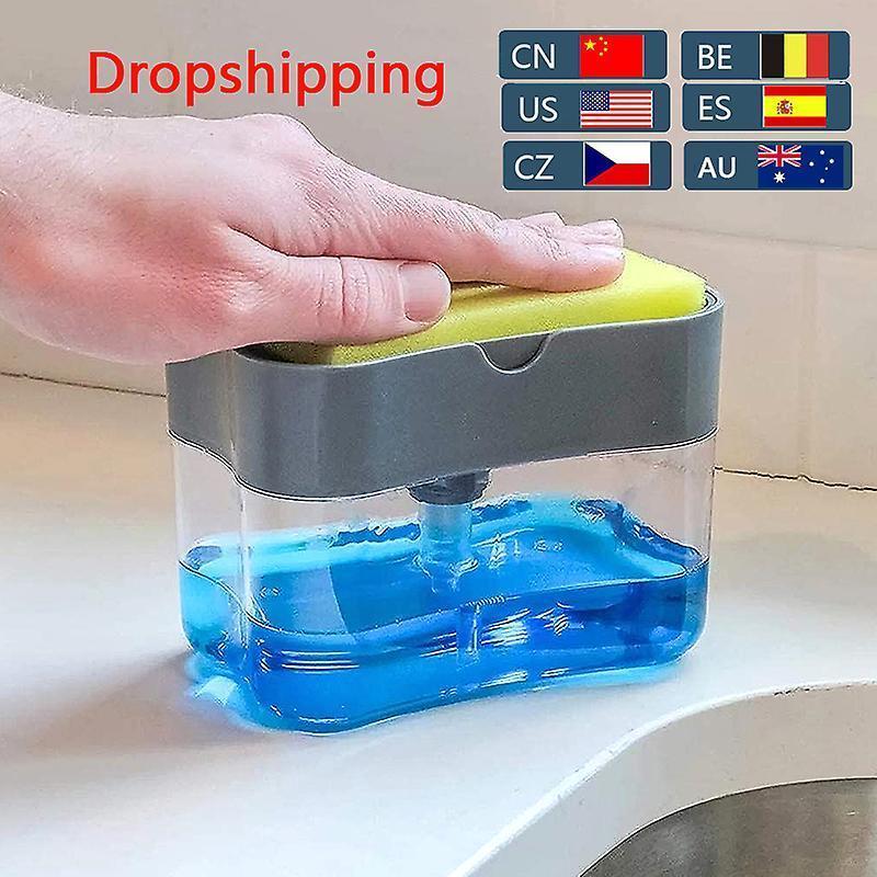 Soap Dispenser Pump With Sponge Manual Press To Clean Liquid Dispenser Container Manual Press Soap Storage V1263-JX-1955