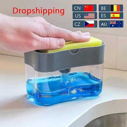 Soap Dispenser Pump With Sponge Manual Press To Clean Liquid Dispenser Container Manual Press Soap Storage V1263-JX-1955