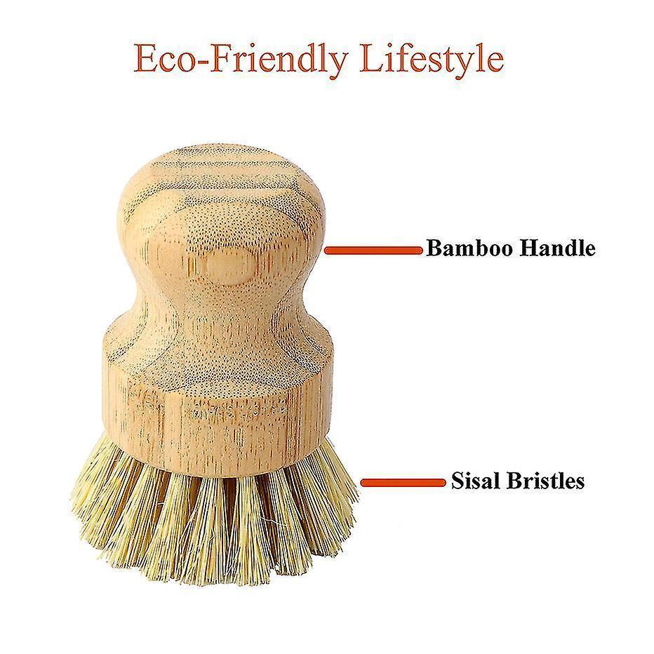 Bamboo Dish Scrub Brush Soap Dish Kitchen Wooden Dish Scrubber Cleaning Brush For Washing Dish Cast Iron Pan V1263-JX-1966