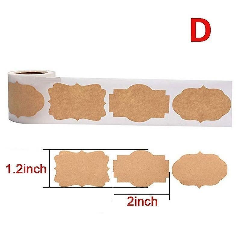 300pcs Vintage Blank Kraft Paper Sealing Sticker Diy Kitchen Classification Baking Packaging Self-adhesive V1263-JX-1967