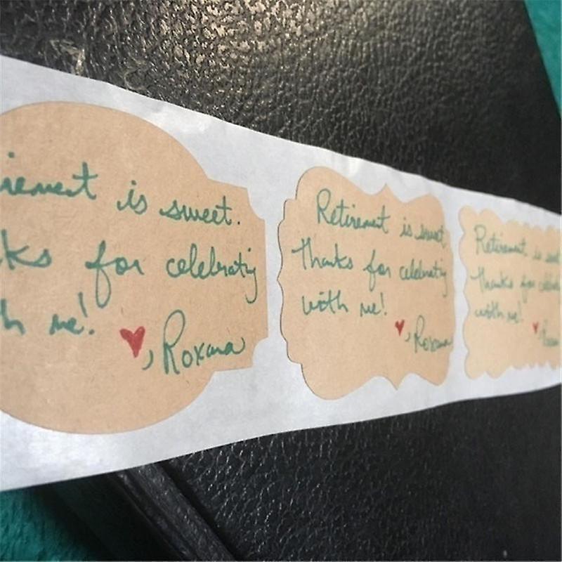 300pcs Vintage Blank Kraft Paper Sealing Sticker Diy Kitchen Classification Baking Packaging Self-adhesive V1263-JX-1967