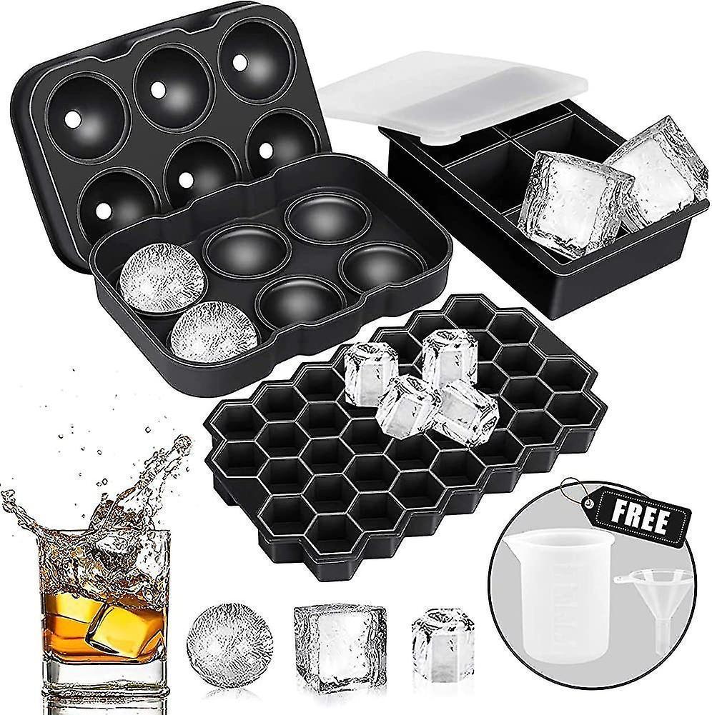 Ice Cube Mold, Silicone Ice Cube Mold, Aibast Ice Cube Mold With Lid, Large Ice Gift V1263-JX-1973