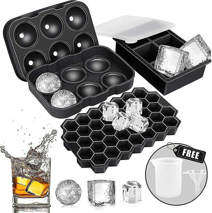 Ice Cube Mold, Silicone Ice Cube Mold, Aibast Ice Cube Mold With Lid, Large Ice Gift V1263-JX-1973